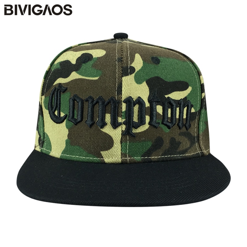 BIVIGAOS Snapback Camouflage Compton  ڼ ĳ־   ߱  Ʈ   Gorras  